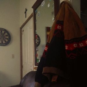 Men's leather fleece native American jacket